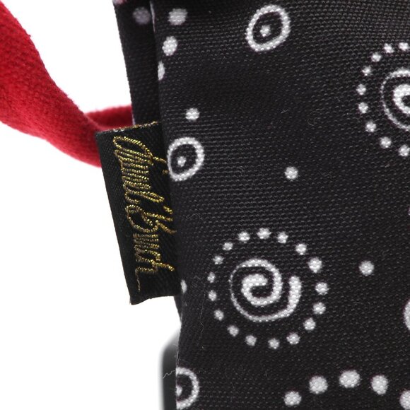 Laurel Burch Butterfly Canvas Shoulder Bag Crossbody Fabric Messenger Red Black - Picture 6 of 8